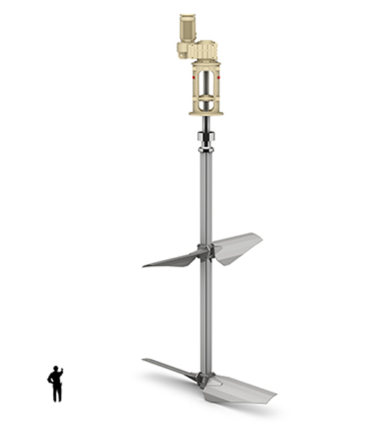 Very powerful and large, up to Ø 8000 mm. Suitable for non-Newtonian liquids up to 950 mPa · s.